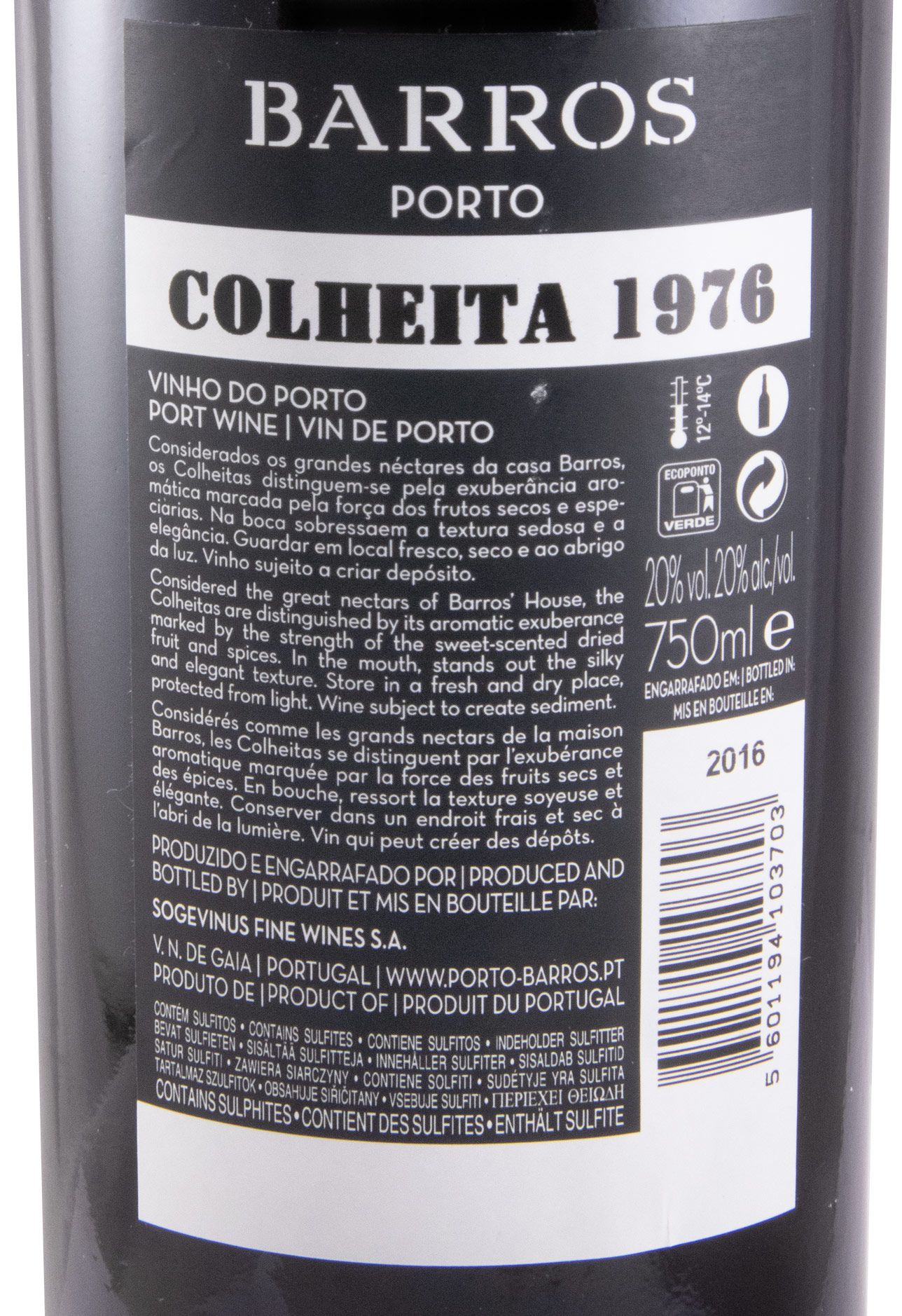 1976 Barros Colheita Porto (engarrafado em 2016)