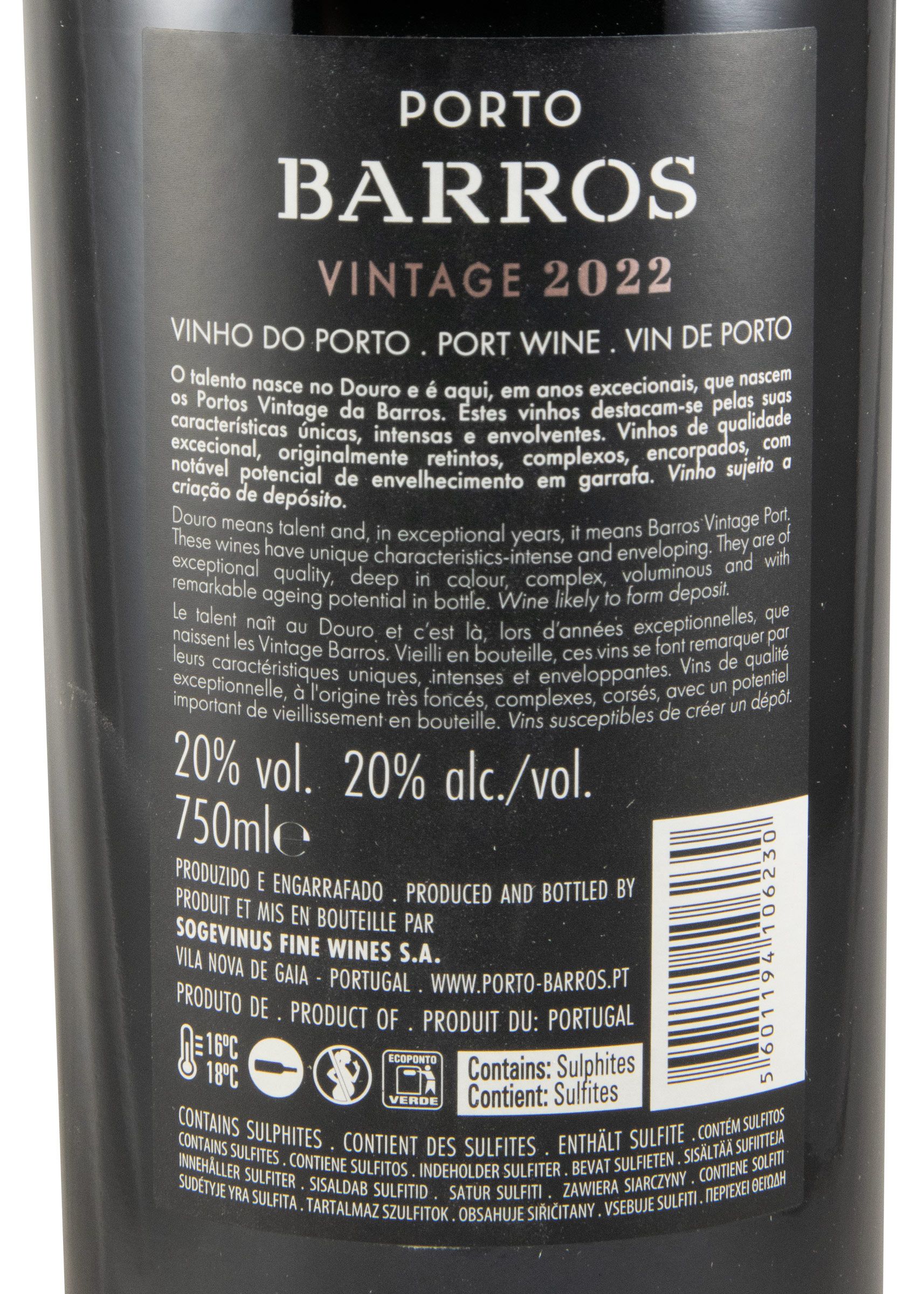 2022 Barros Vintage Porto