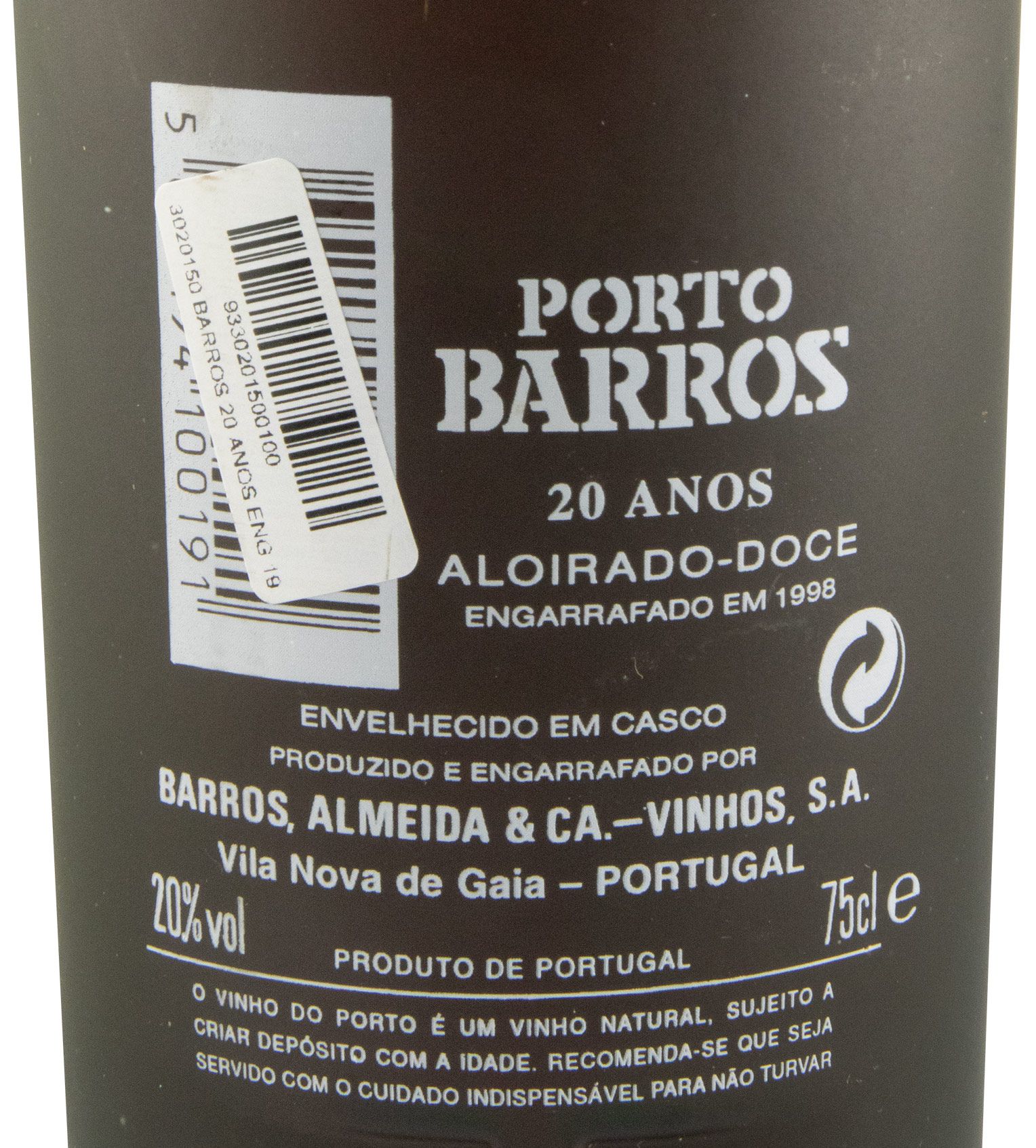 Barros 20 years Port (bottled in 1998)