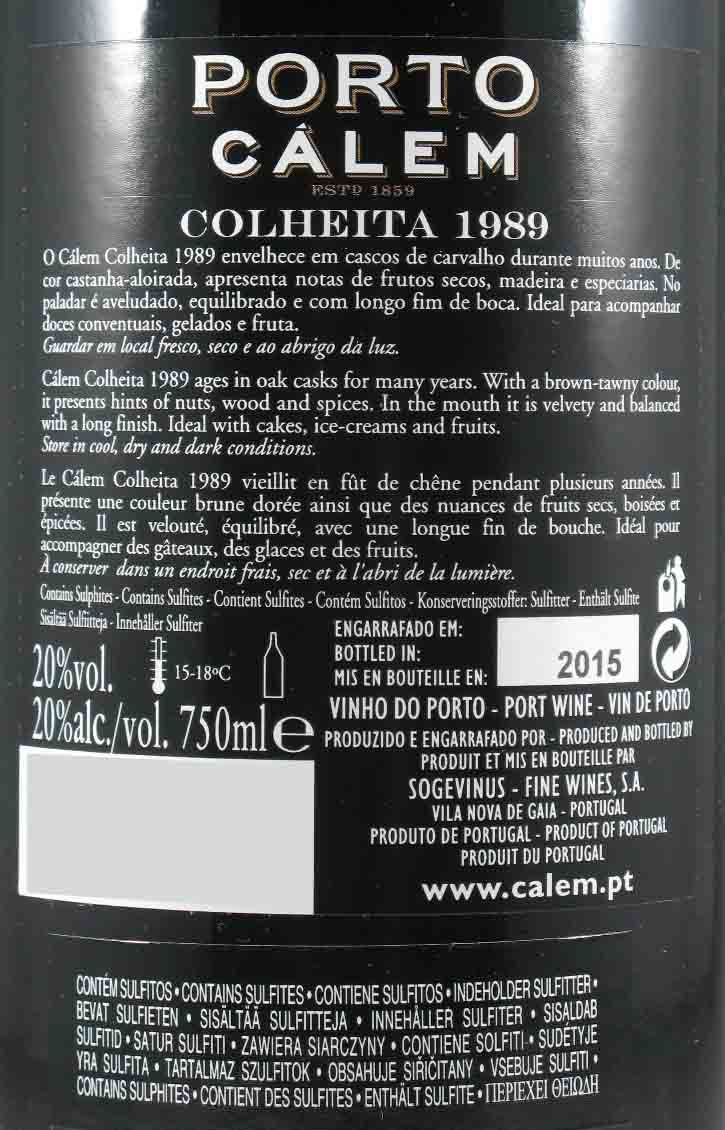 1989 Cálem Colheita Port