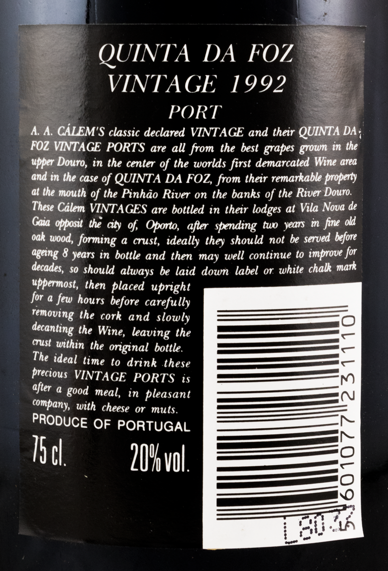1992 Cálem Quinta da Foz Vintage Porto