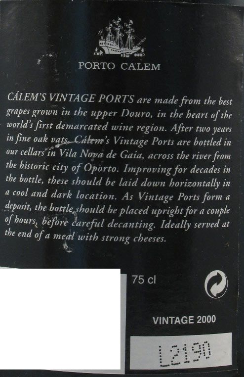 2000 Cálem Vintage Porto