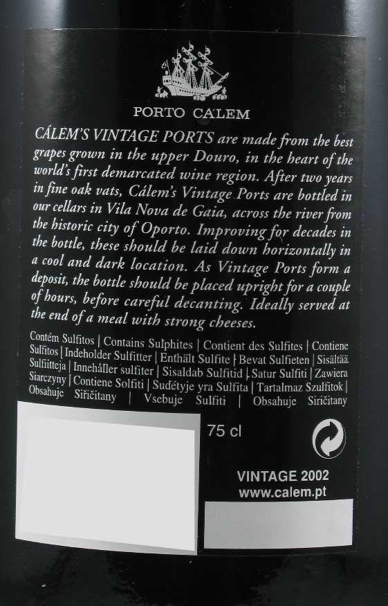 2002 Cálem Vintage Port