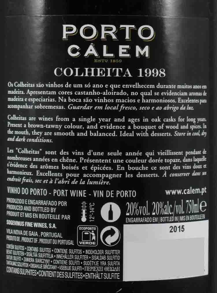 1998 Cálem Colheita Porto