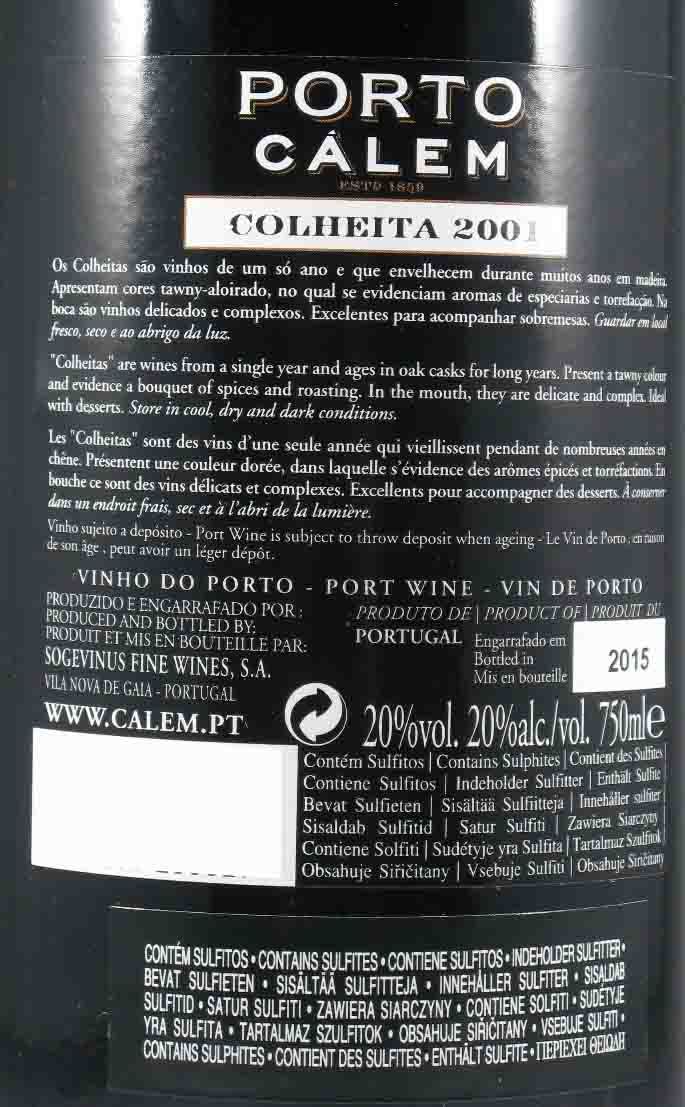 2001 Cálem Colheita Porto
