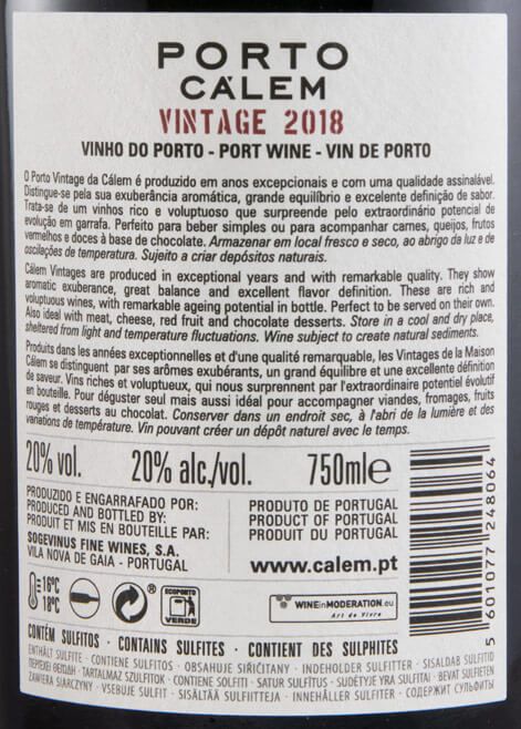 2018 Cálem Vintage Porto