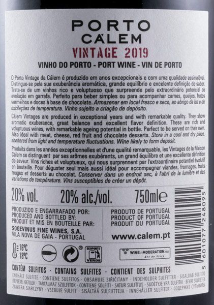 2019 Cálem Vintage Port