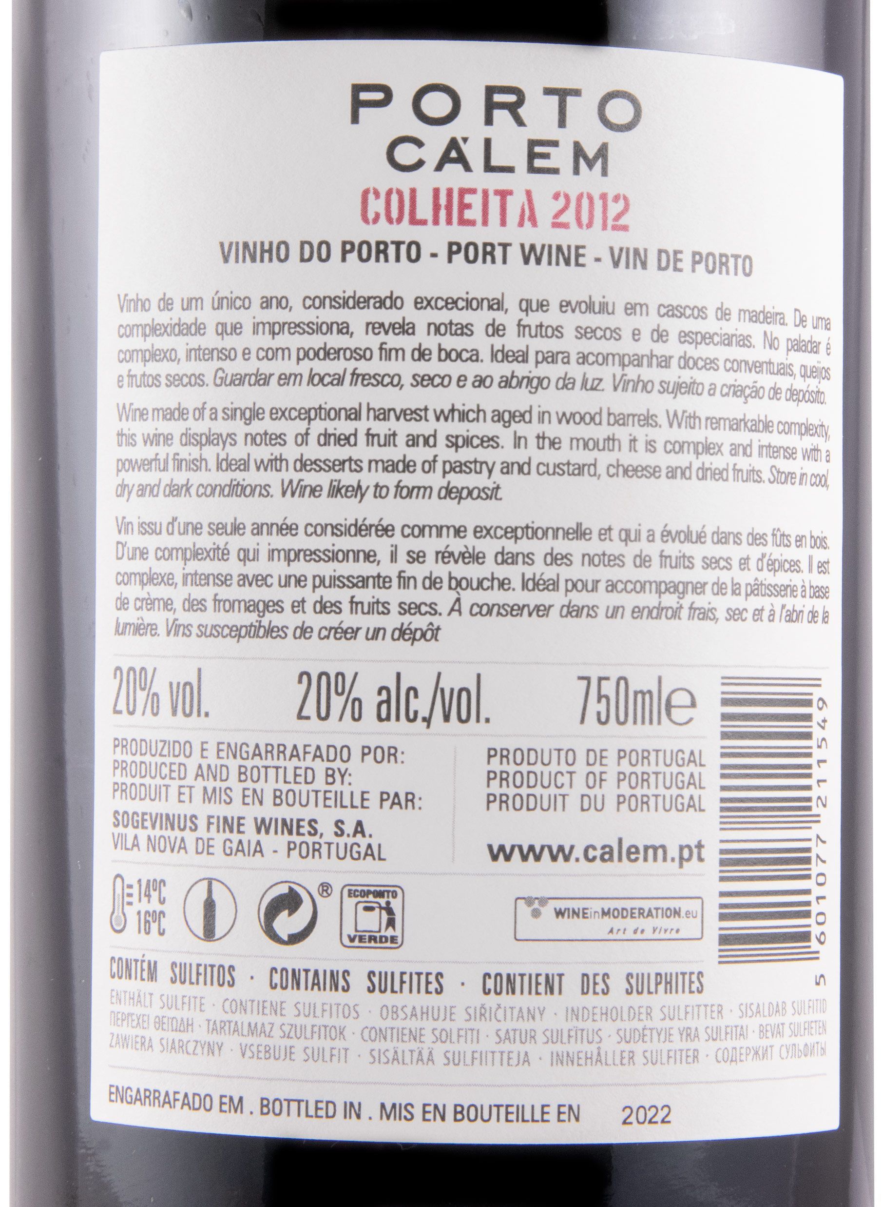 2012 Cálem Colheita Porto