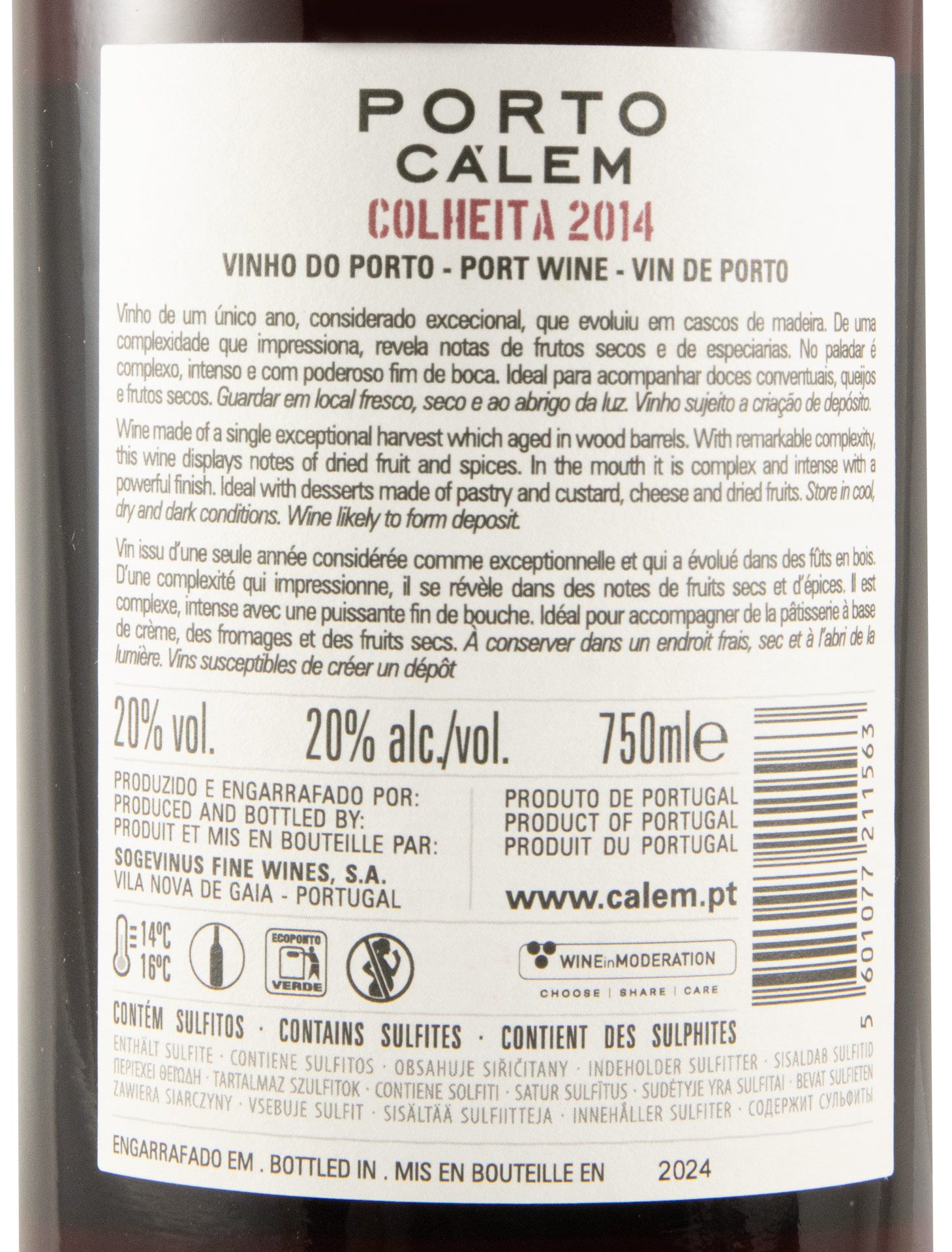 2014 Cálem Colheita Port