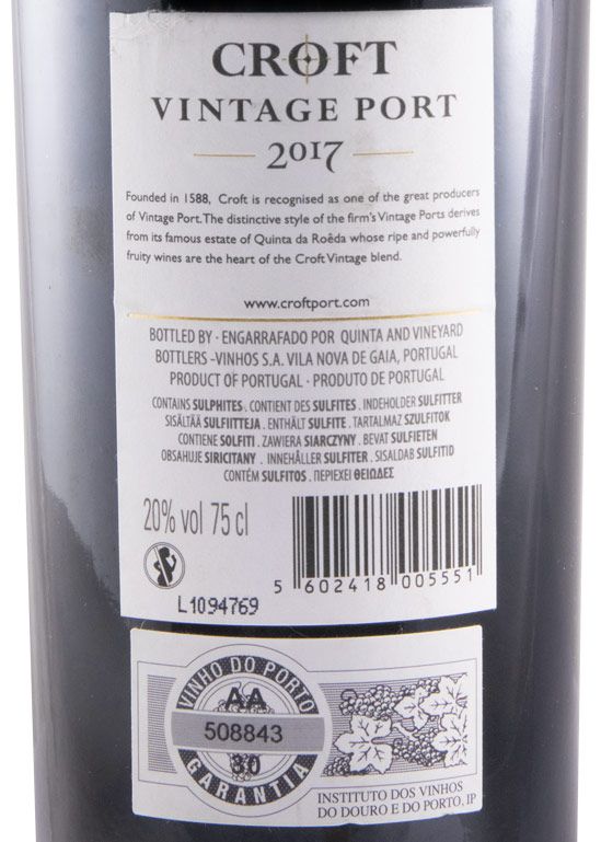 2017 Croft Vintage Port