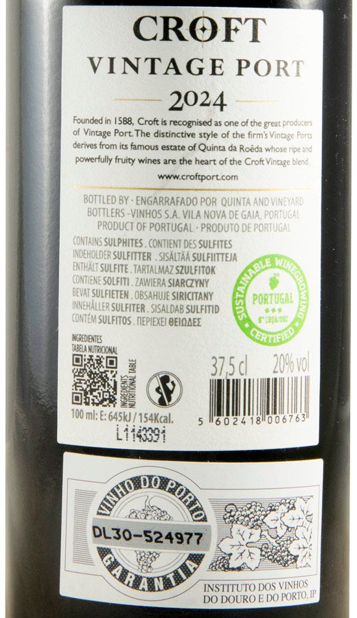 2024 Croft Vintage Porto 37,5cl