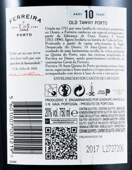 Ferreira Quinta do Port 10 years Port