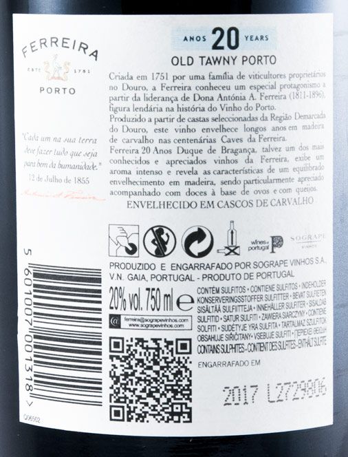 Ferreira Duque de Bragança 20 years Port