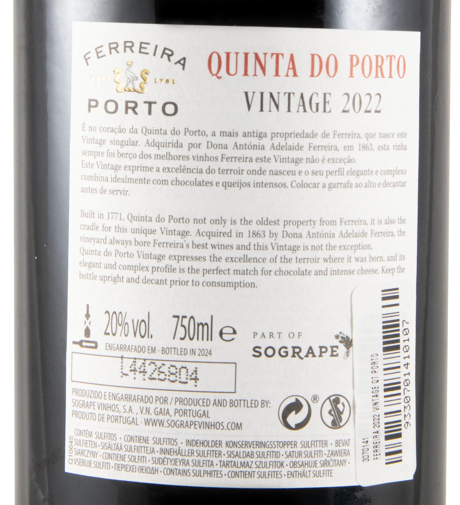 2022 Ferreira Quinta do Porto Vintage Porto