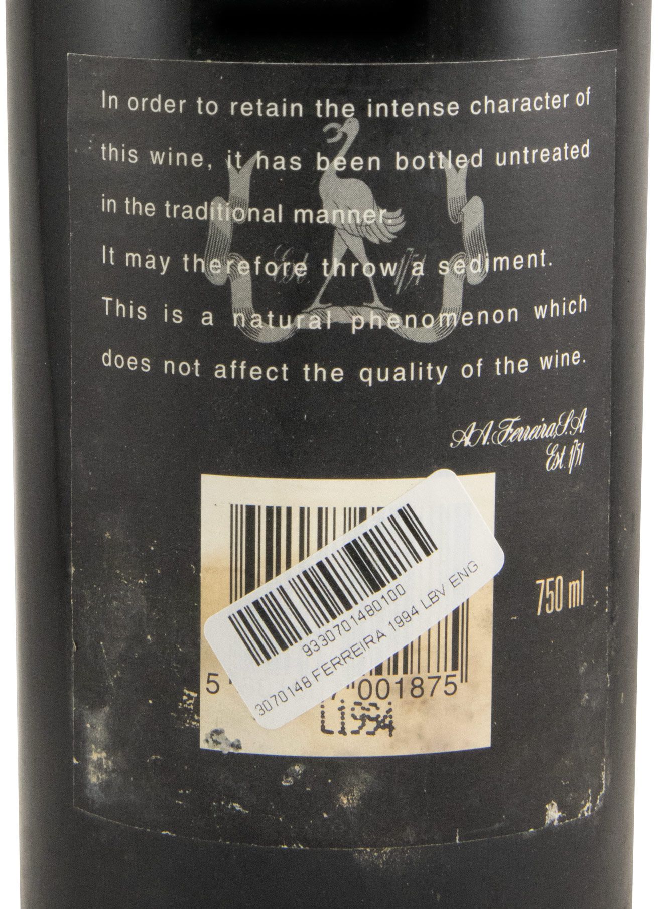 1994 Ferreira LBV Porto (engarrafado em 1998)