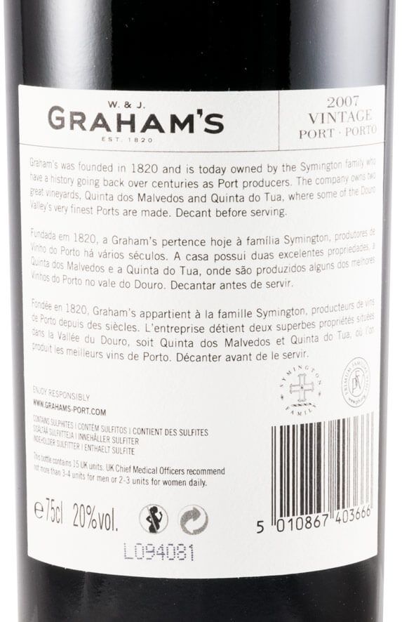 2007 Graham's Vintage Porto