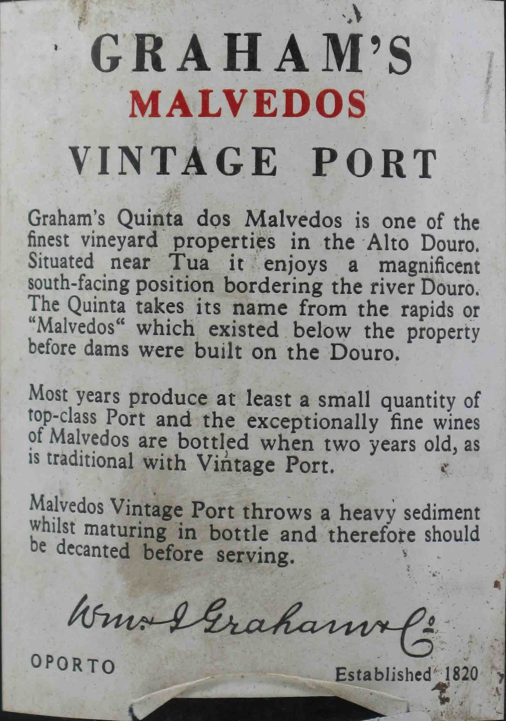 1976 Graham's Vintage Porto