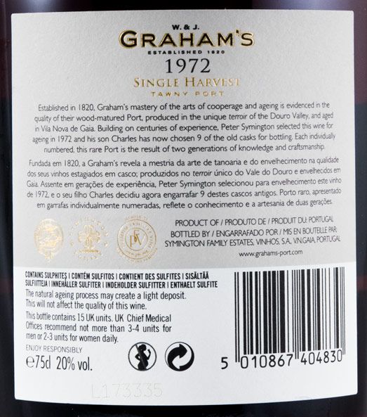 1972 Graham's Single Harvest Porto