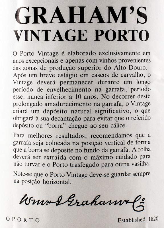1975 Graham's Vintage Porto 1,5L