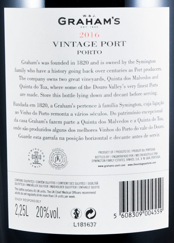 2016 Graham's Vintage Porto 2,25L