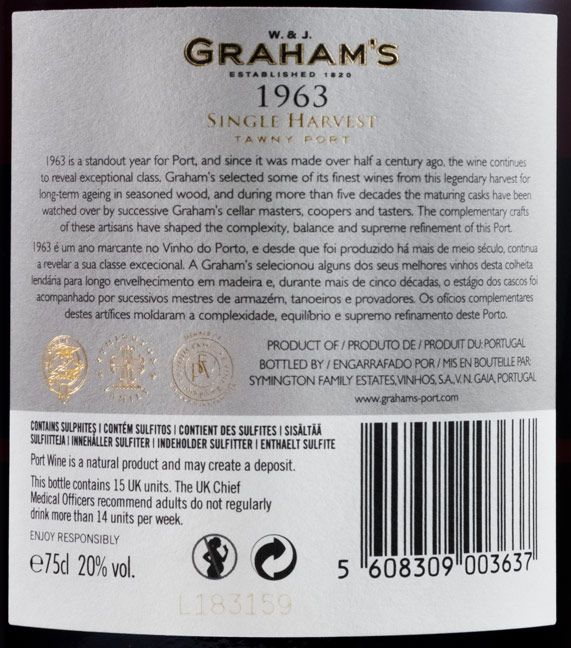 1963 Graham's Single Harvest Port