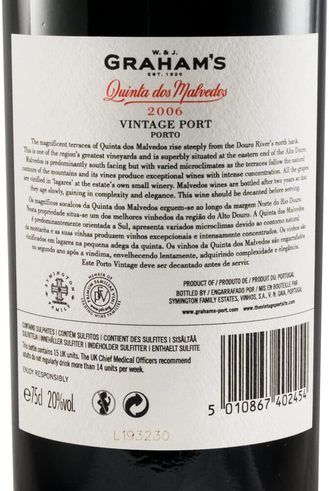 2006 Graham's Vintage Quinta dos Malvedos Porto
