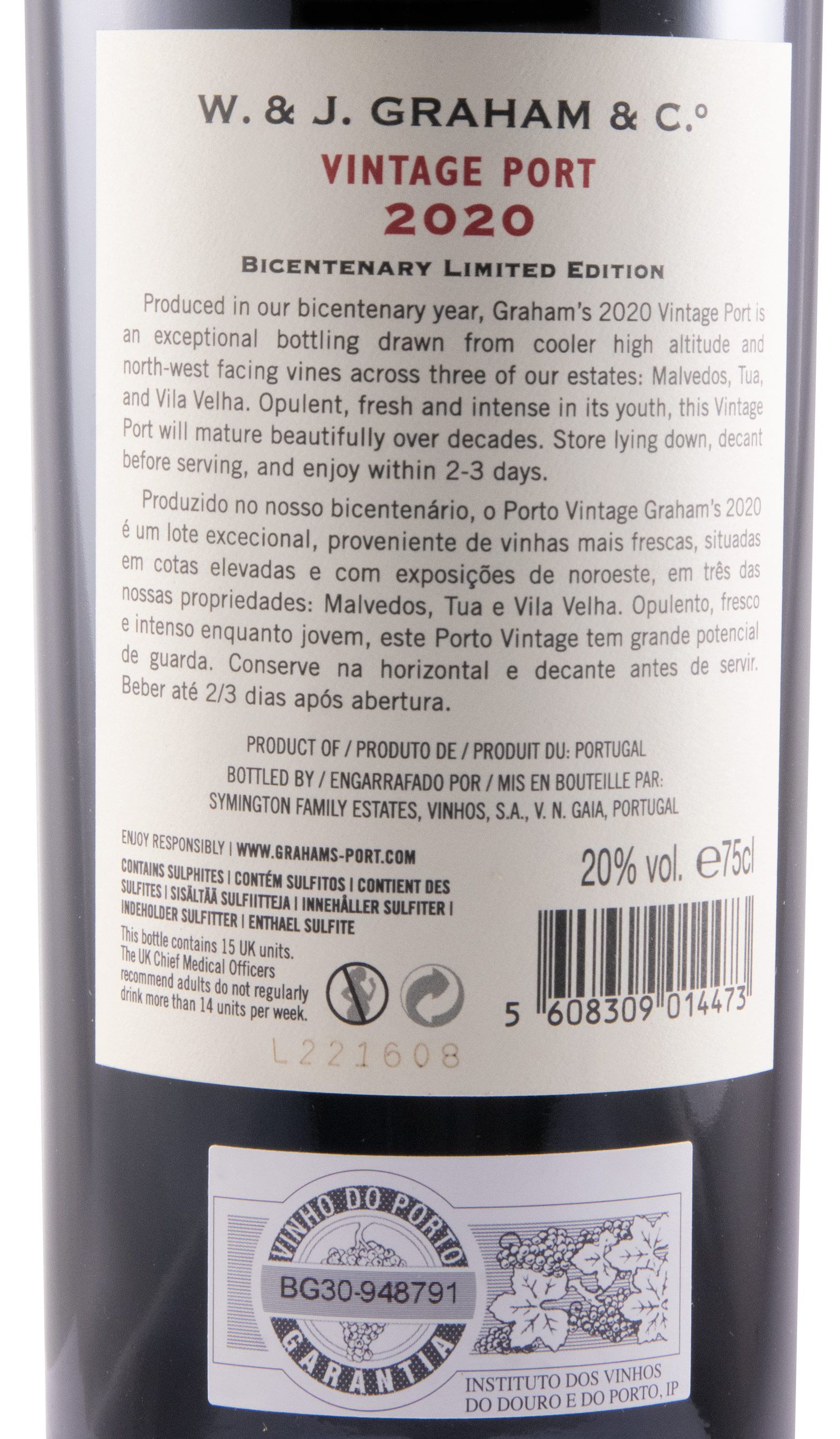 2020 Graham's Vintage Porto