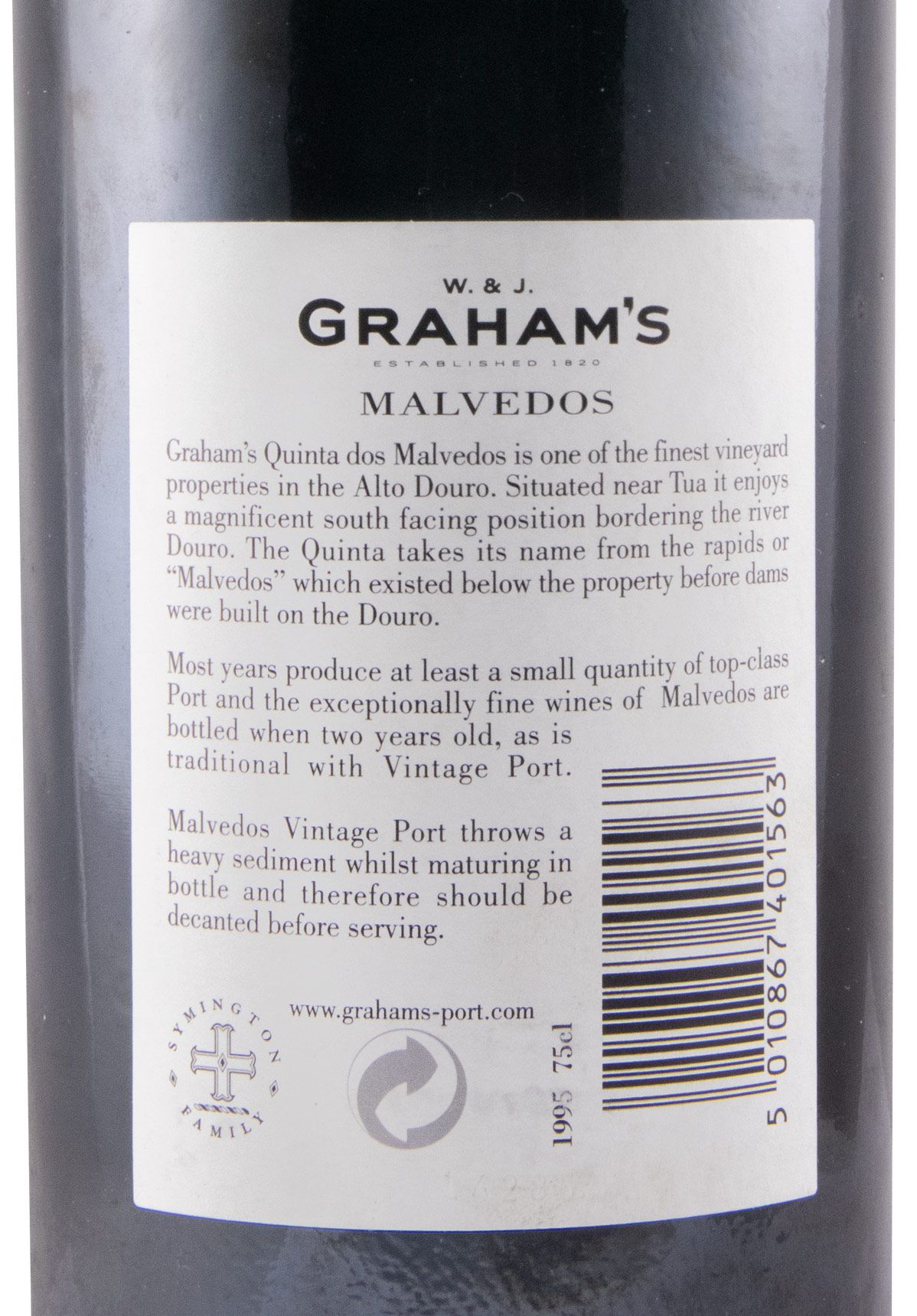 1995 Graham's Quinta dos Malvedos Vintage Porto