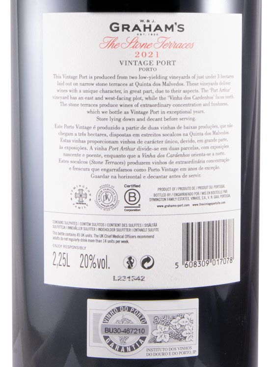 2021 Graham's The Stone Terraces Tappit Hen Vintage Porto 2,25L
