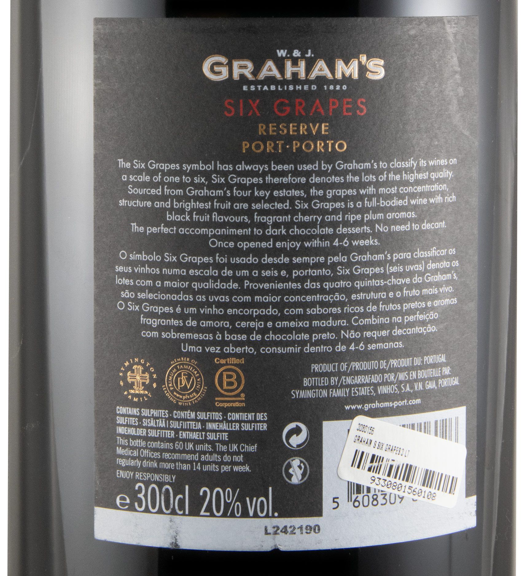 Graham's Six Grapes Porto 3L