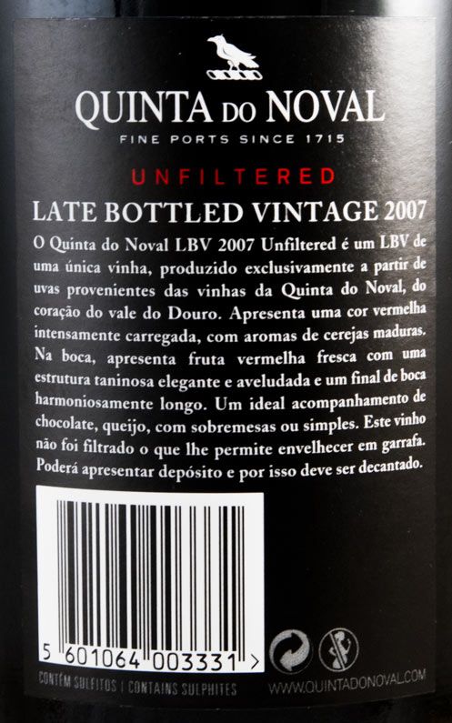 2007 Noval LBV Não Filtrado Porto