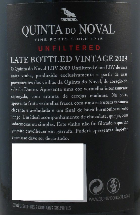 2009 Noval LBV Unfiltered Port 35.7 Cl