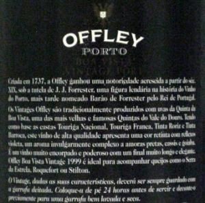1999 Offley Boa Vista Vintage Porto