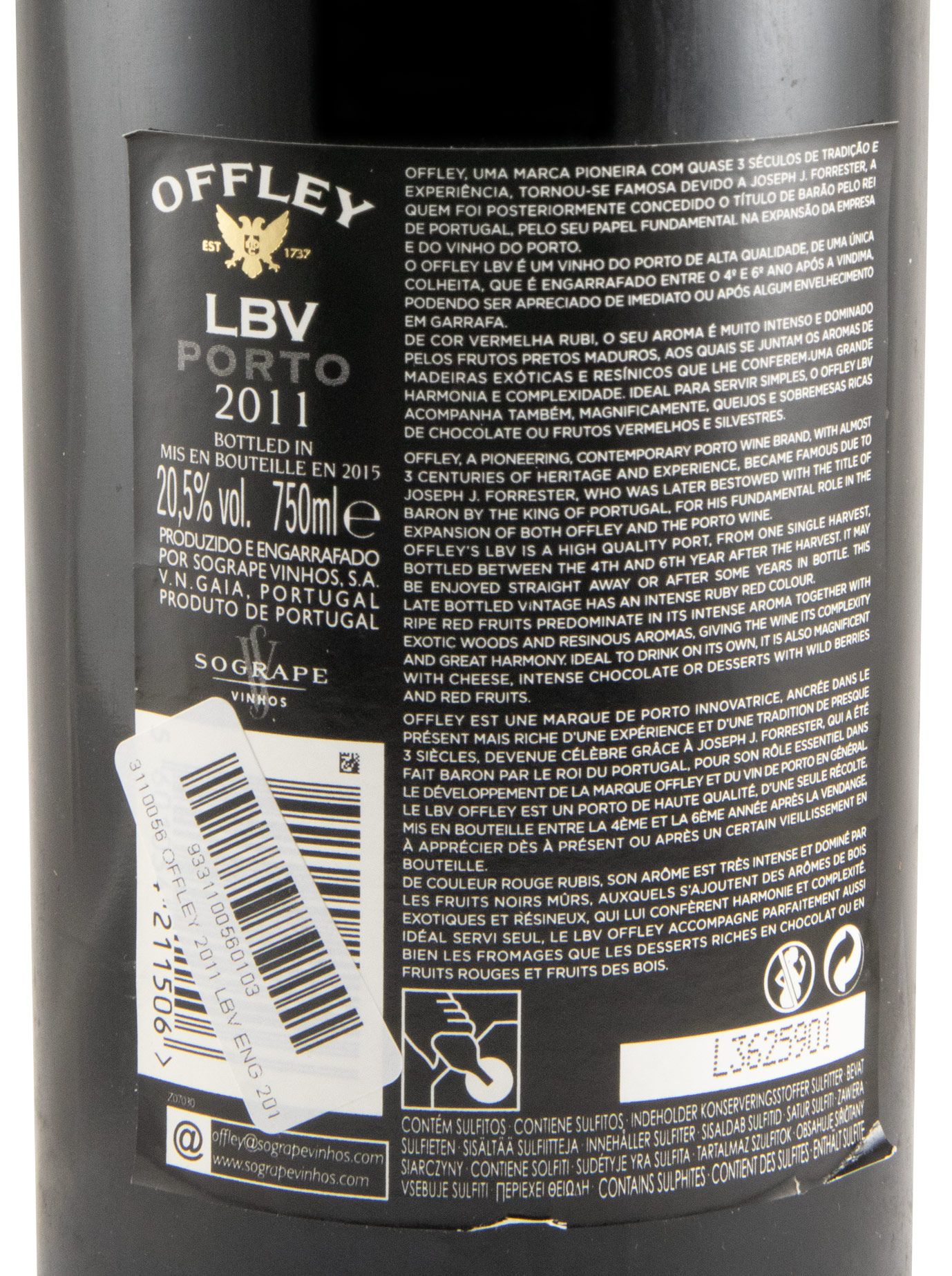 2011 Offley LBV Port (bottled in 2015)