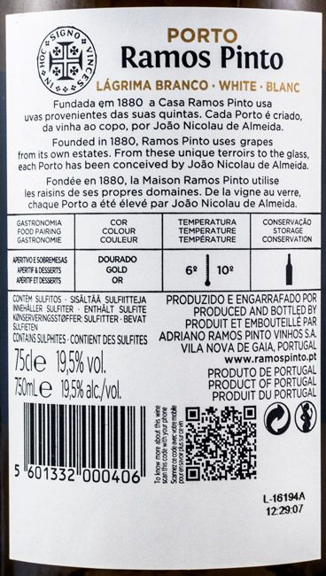 Conjunto Ramos Pinto Lágrima Centenário 3x75cl
