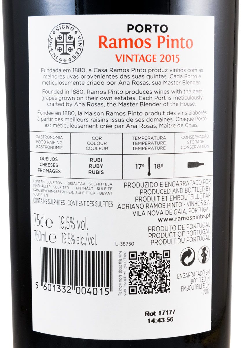 2015 Ramos Pinto Vintage Porto