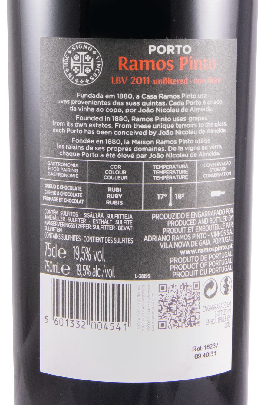 2011 Ramos Pinto LBV Unfiltered Port