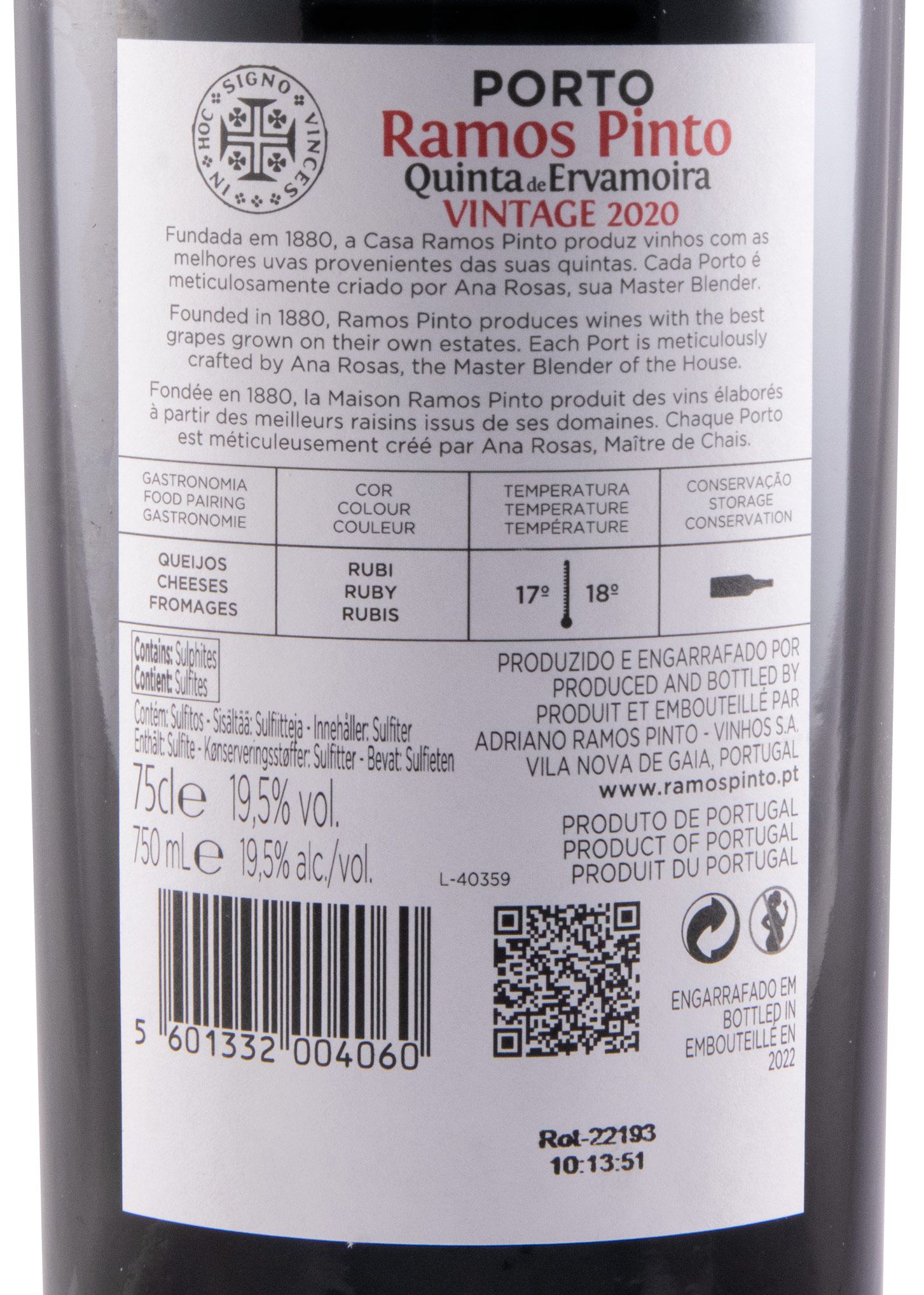 2020 Ramos Pinto Quinta de Ervamoira Vintage Porto