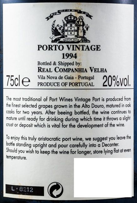 1994 Real Companhia Velha Vintage Porto