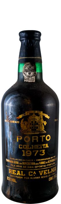 1973 Real Companhia Velha Colheita Porto (garrafa pirogravada em ouro)