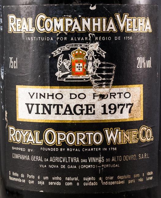 1977 Real Companhia Velha Vintage Porto (garrafa pirogravada)