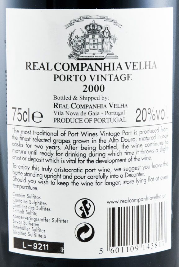 2000 Real Companhia Velha Vintage Port