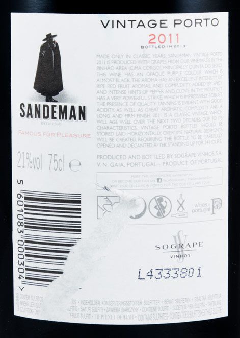 2011 Sandeman Vintage Porto