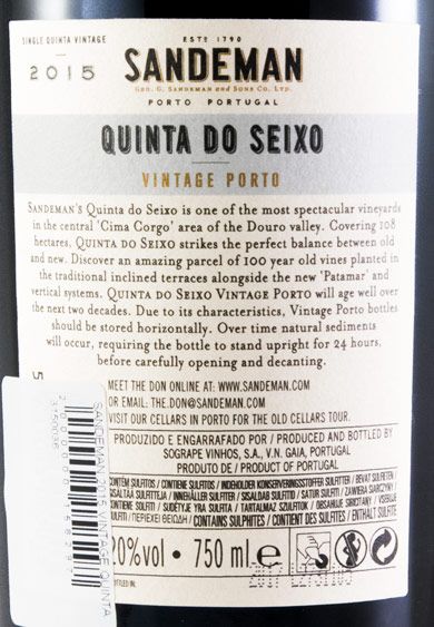 2015 Sandeman Quinta do Seixo Vintage Porto