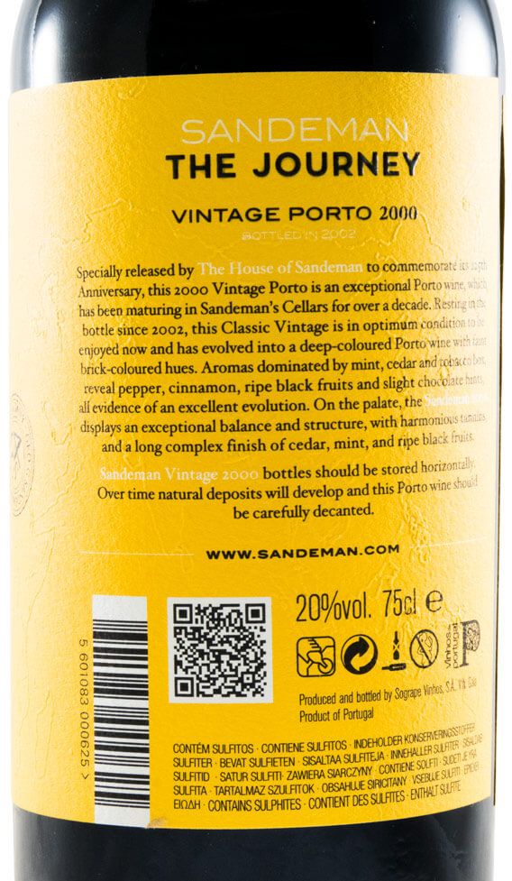 2000 Sandeman The Journey 225th Anniversary Collection Vintage Porto