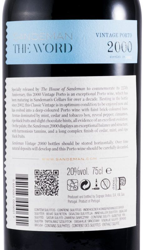 2000 Colecção Sandeman 225 Anos Vintage Porto 6x75cl