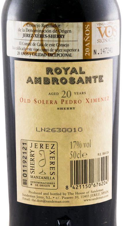 Pack Sandeman Old Rare Sherry Collection 20 years 50cl