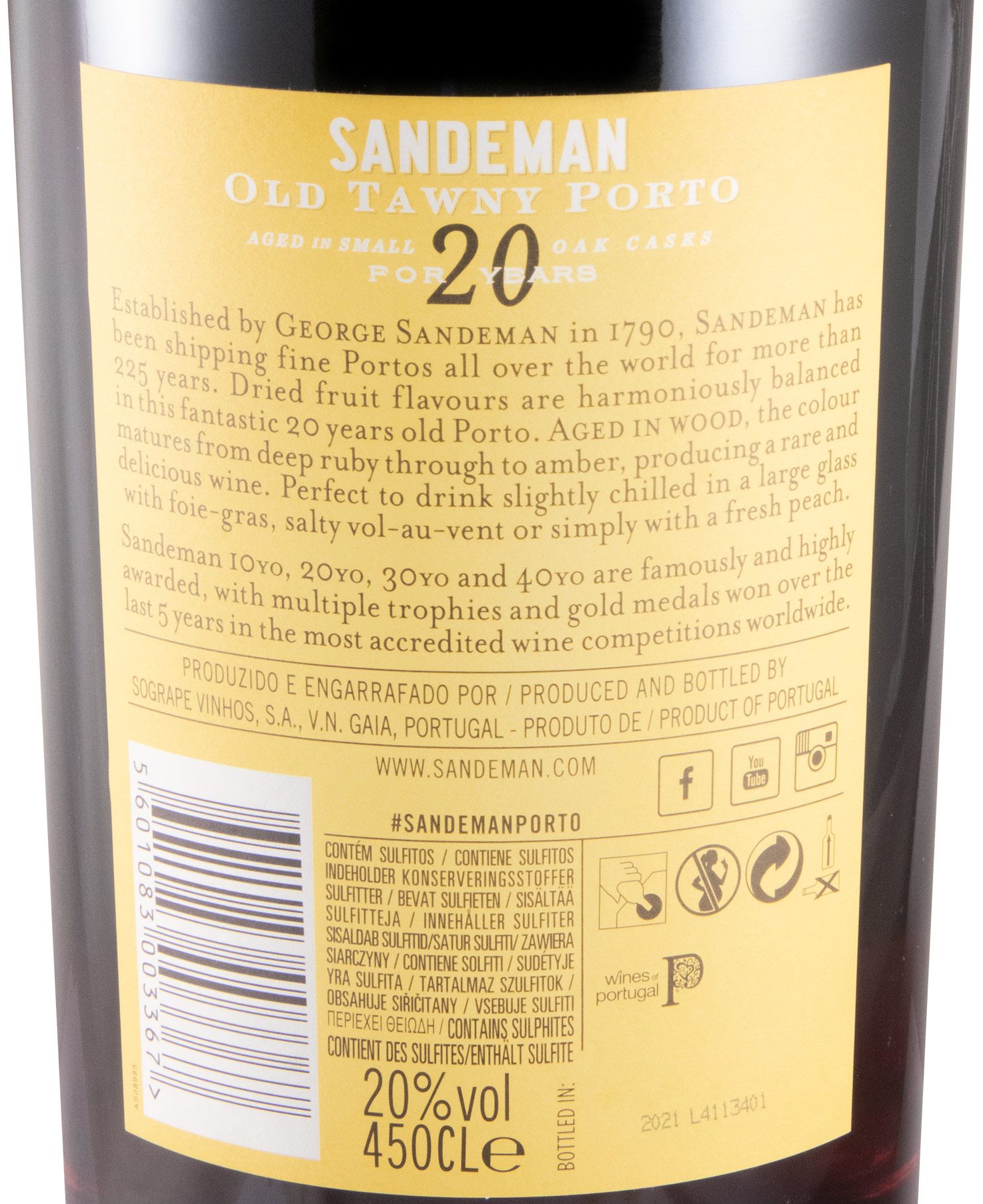 Sandeman 20 anos Porto 4,5L