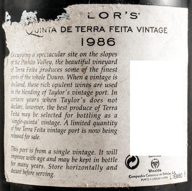1986 Taylor's Quinta de Terra Feita Vintage Porto