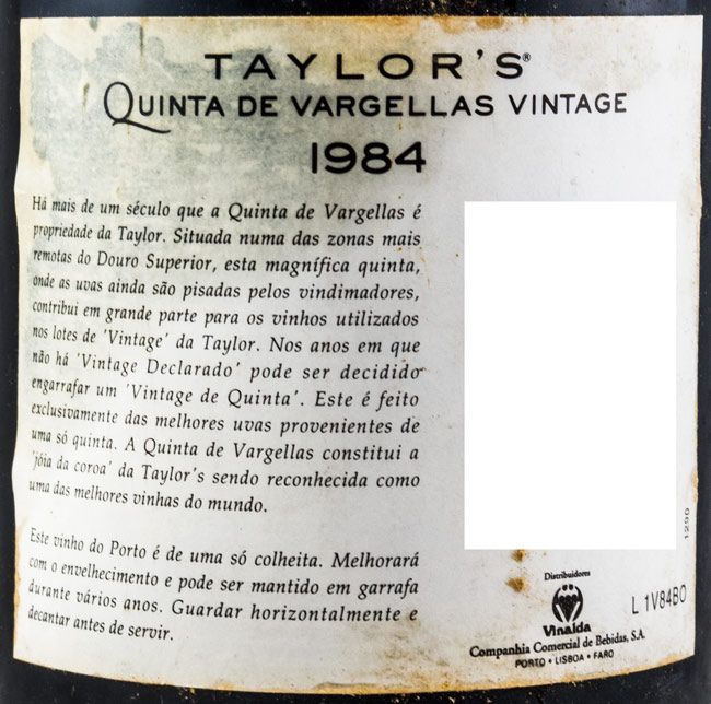 1984 Taylor's Quinta de Vargellas Vintage Porto